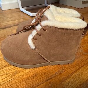 UGG Pumped Faux Fur Trim Slipper Bootie